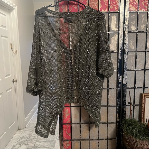 Isabel Taveres Net Hunter Green Cárdigan OS Fits Most Excellent Like New - Picture 4 of 14